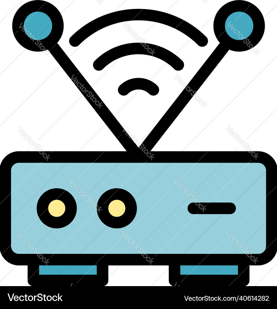 Wireless router icon color outline Wireless router icon color outline vector image