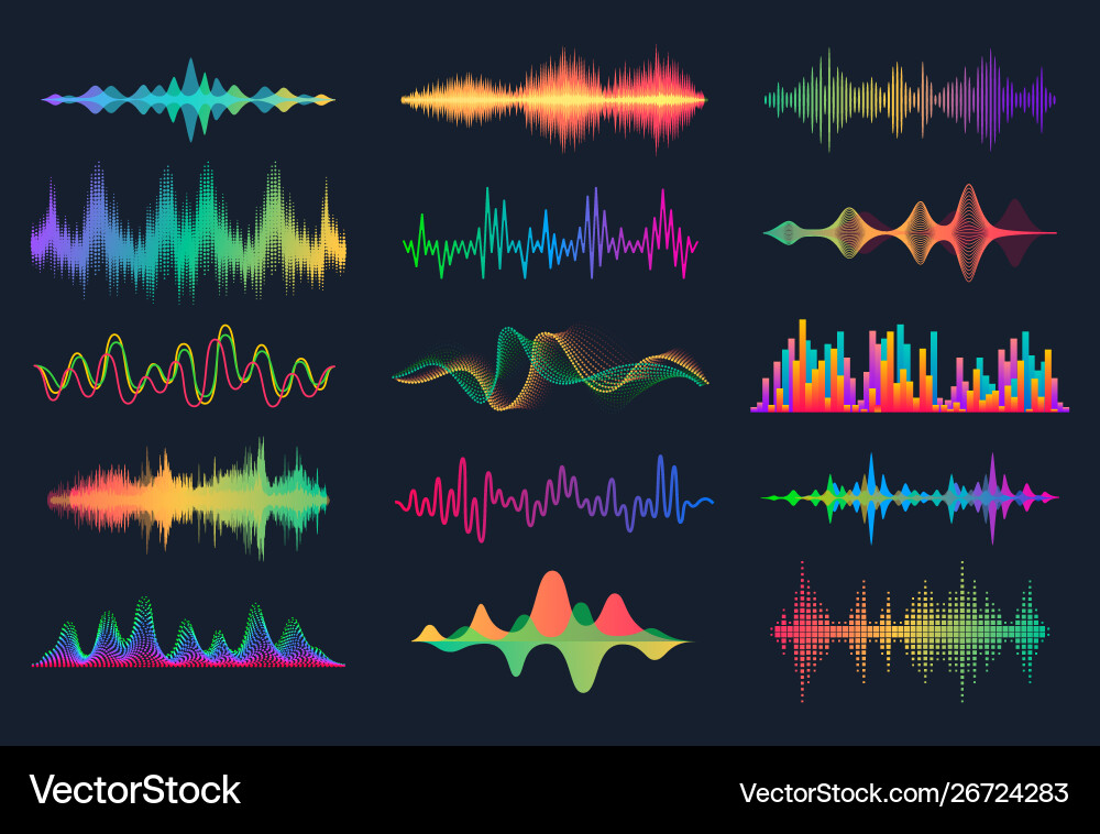 Audio Waveform Frequency Spectrum vector image