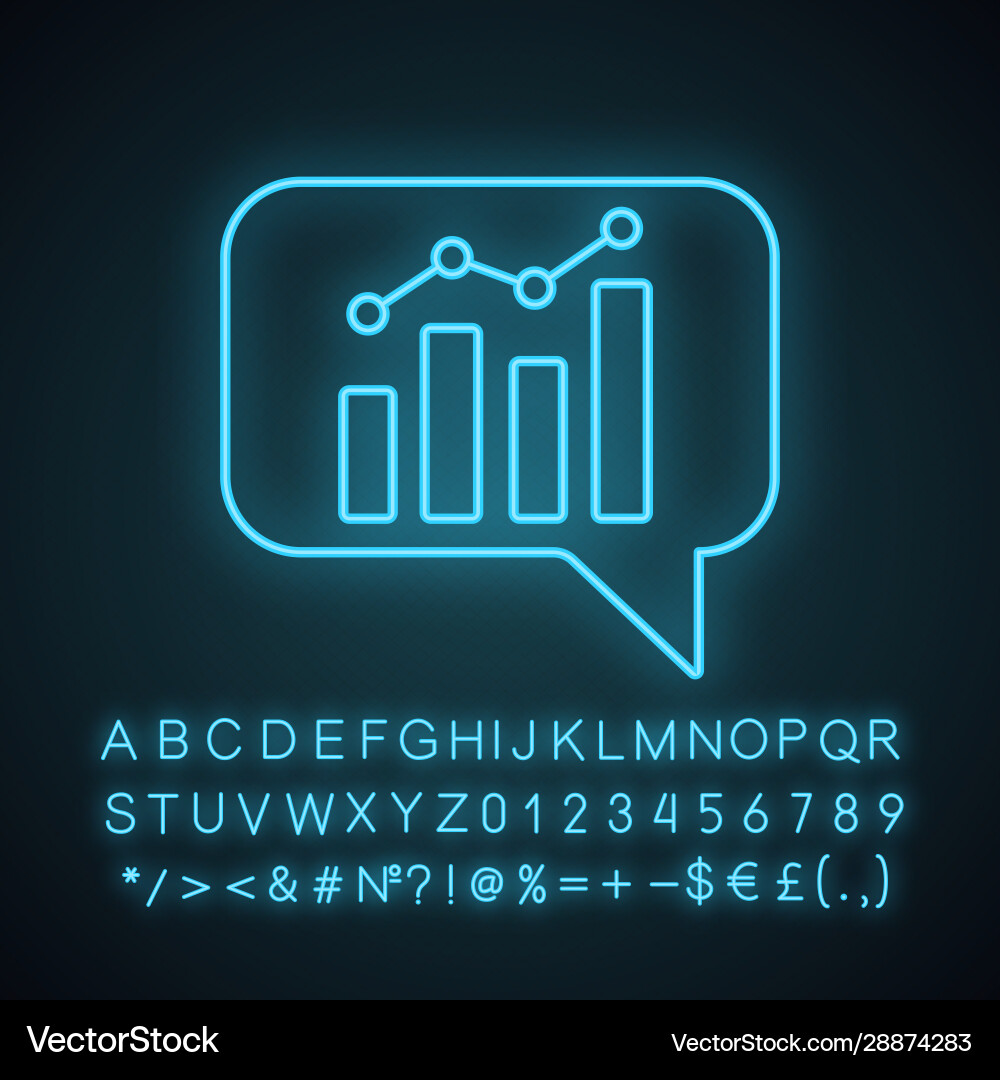 Chatbot graph neon light icon Chatbot graph neon light icon vector image