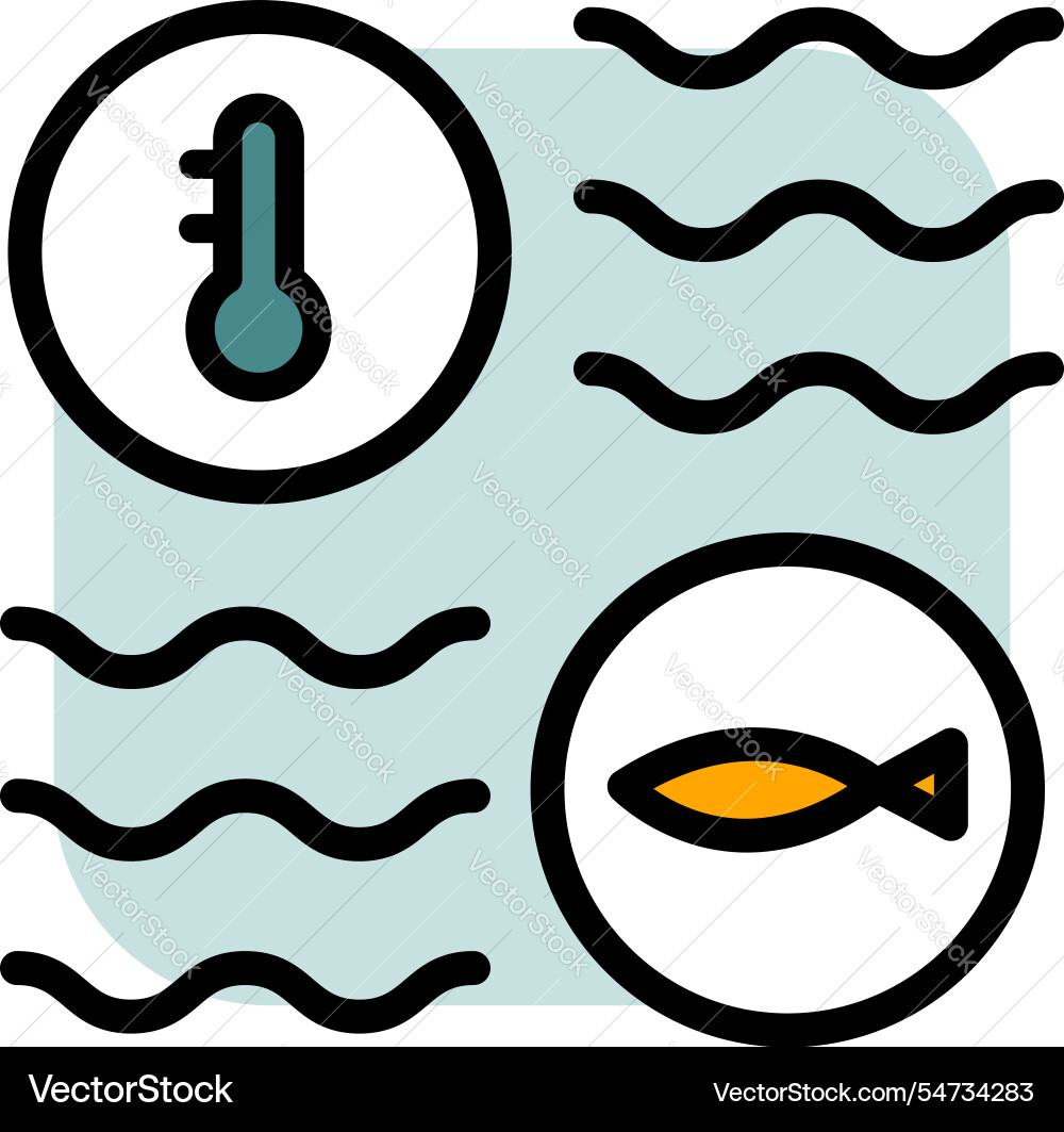 Fishing industry color icons fishery boat fish Vector Image