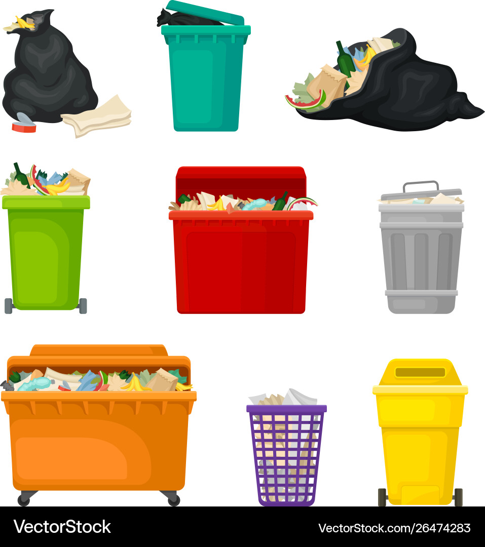 Garbage Collection Icons vector image