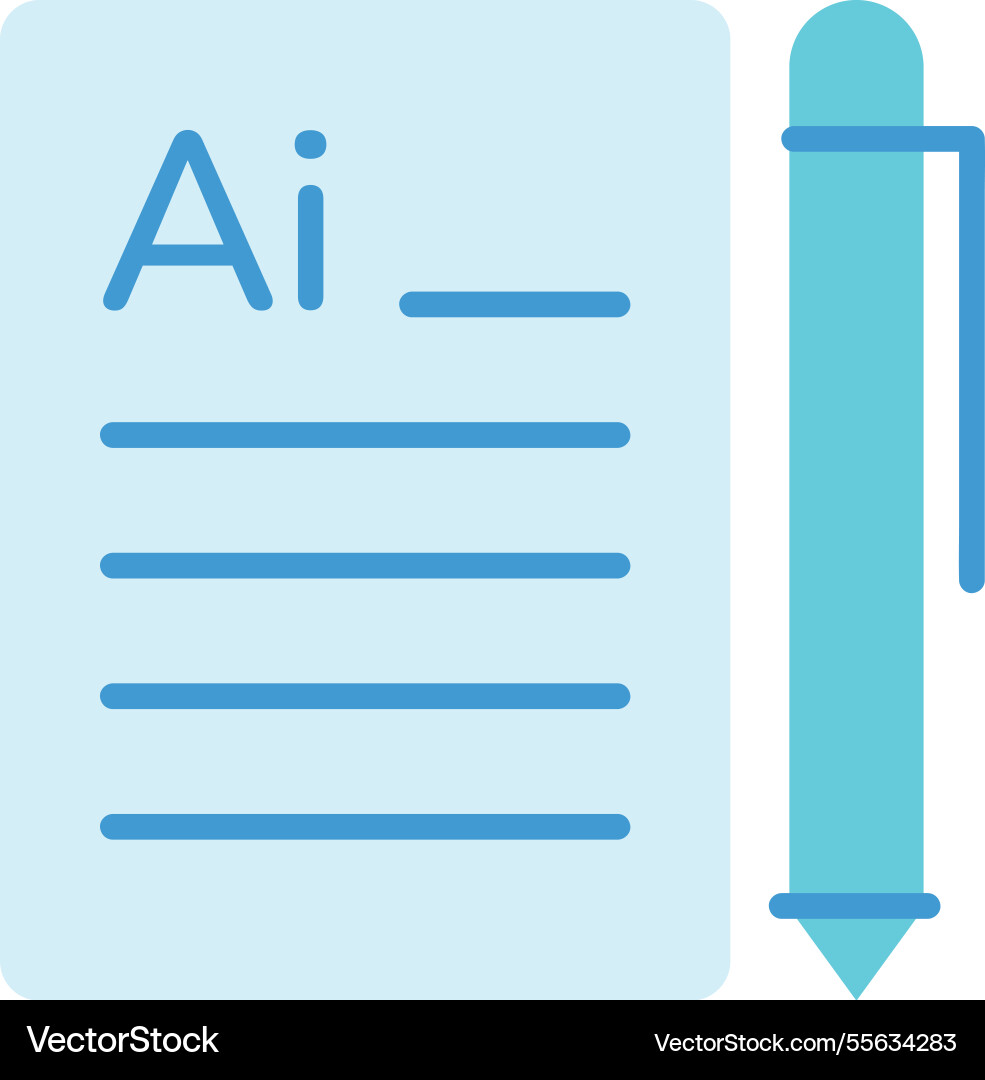 Generative ai automated writing vector image