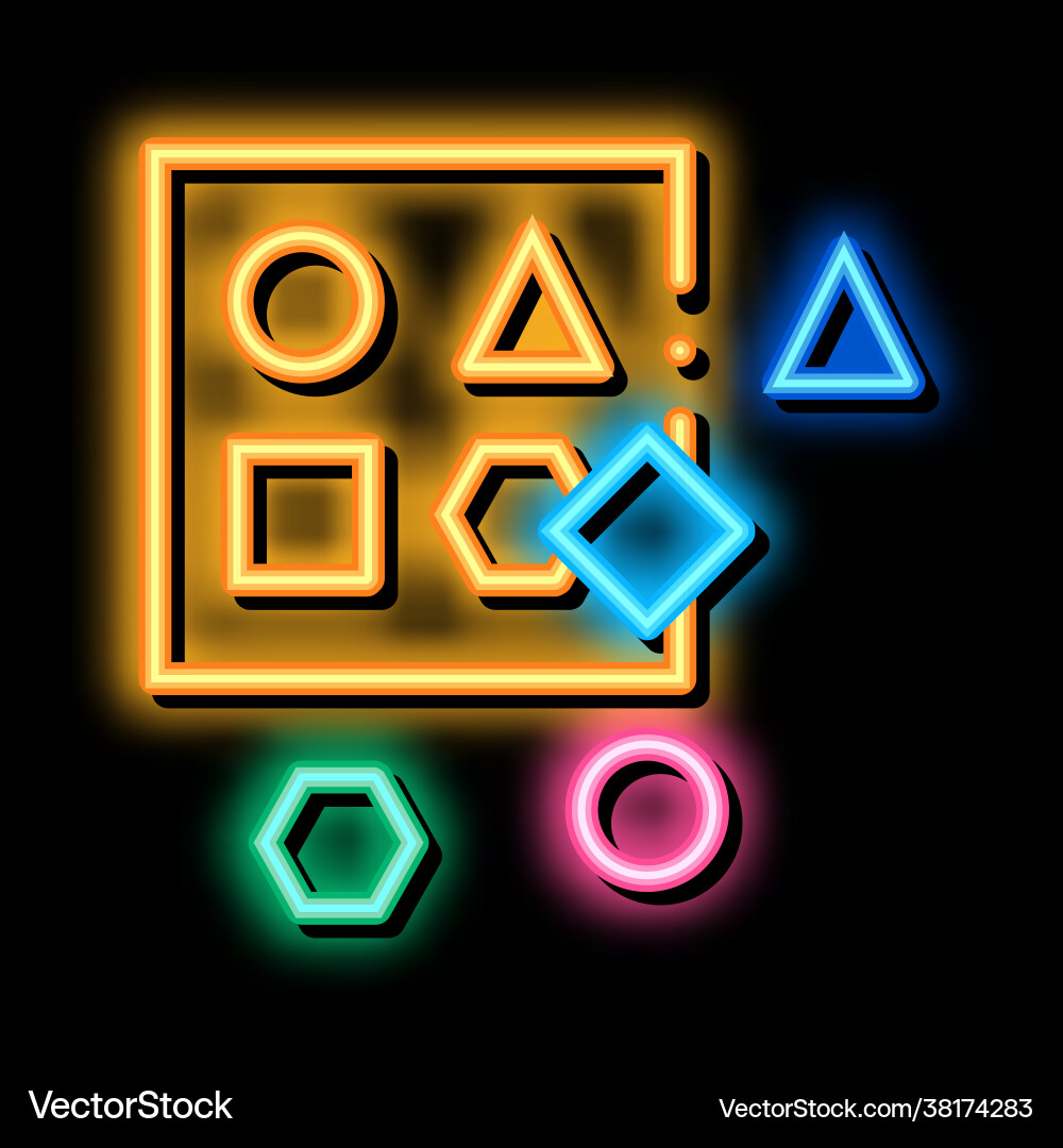 Pädagogische Spielzeug Neon Glimm-Symbol Pädagogische Spielzeug Neon Glimm-Symbol vektorbild