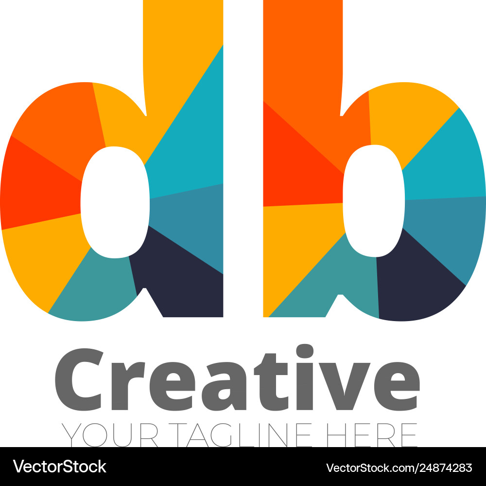 Rounded Letter DB Logo - Abstract Vector Image