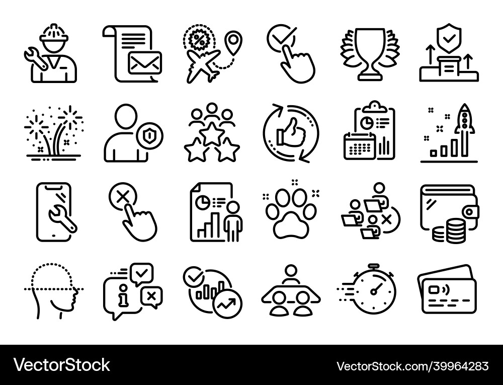 Set of reject click winner and timer line Vector Image