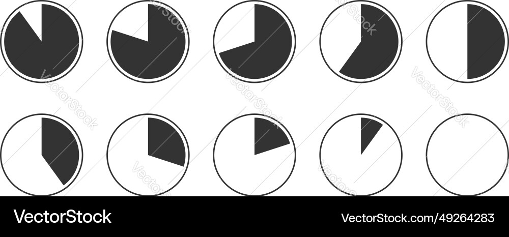 Setzen Sie Pie-Chart-Symbole Kreisdiagramm-Sammlung Setzen Sie Pie-Chart-Symbole Kreisdiagramm-Sammlung Vektorbild