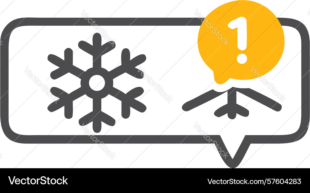 Snowflake warning notification cold weather Vector Image