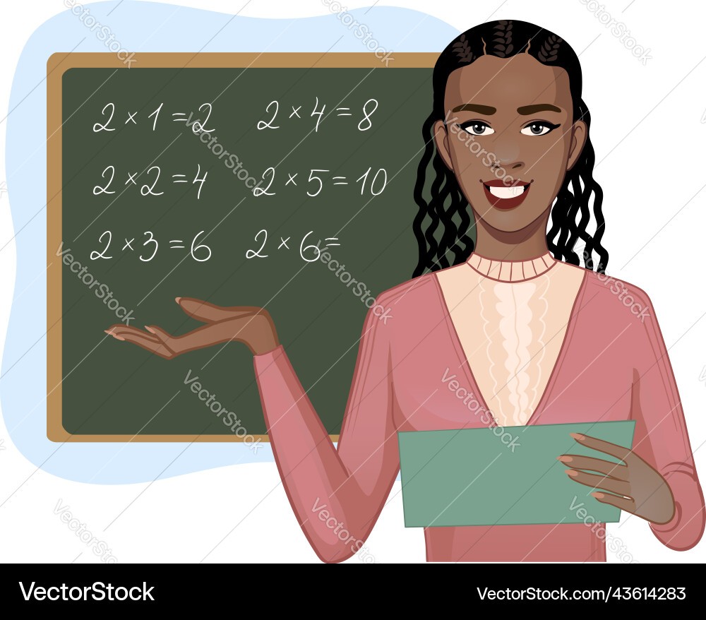 Young african american woman teacher Young african american woman teacher vector image