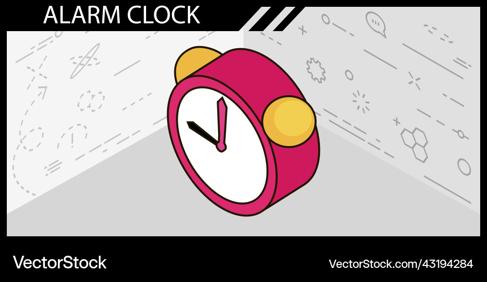 Alarm clock isometric design icon web 3d Alarm clock isometric design icon web 3d vector image