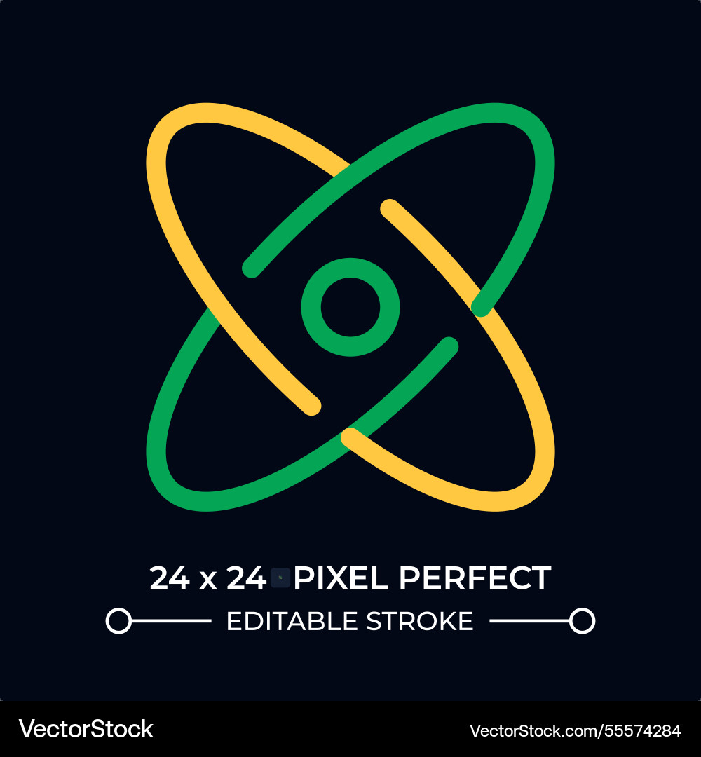 Atom model dark color line ui icon Atom model dark color line ui icon vector image
