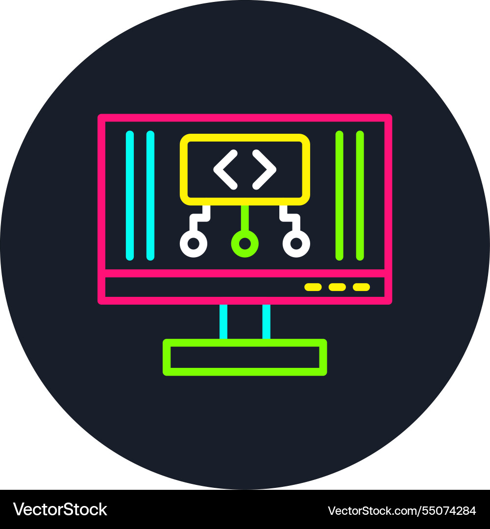 Code line multi color icon Vector Image