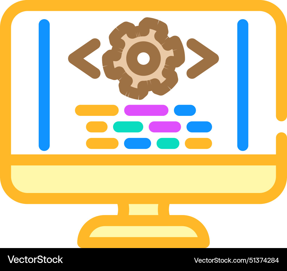 Code optimization analyst color icon Code optimization analyst color icon Vector Image