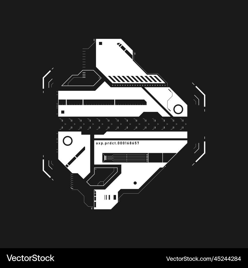 Cyberpunk arrow futuristic tech interface element Vector Image
