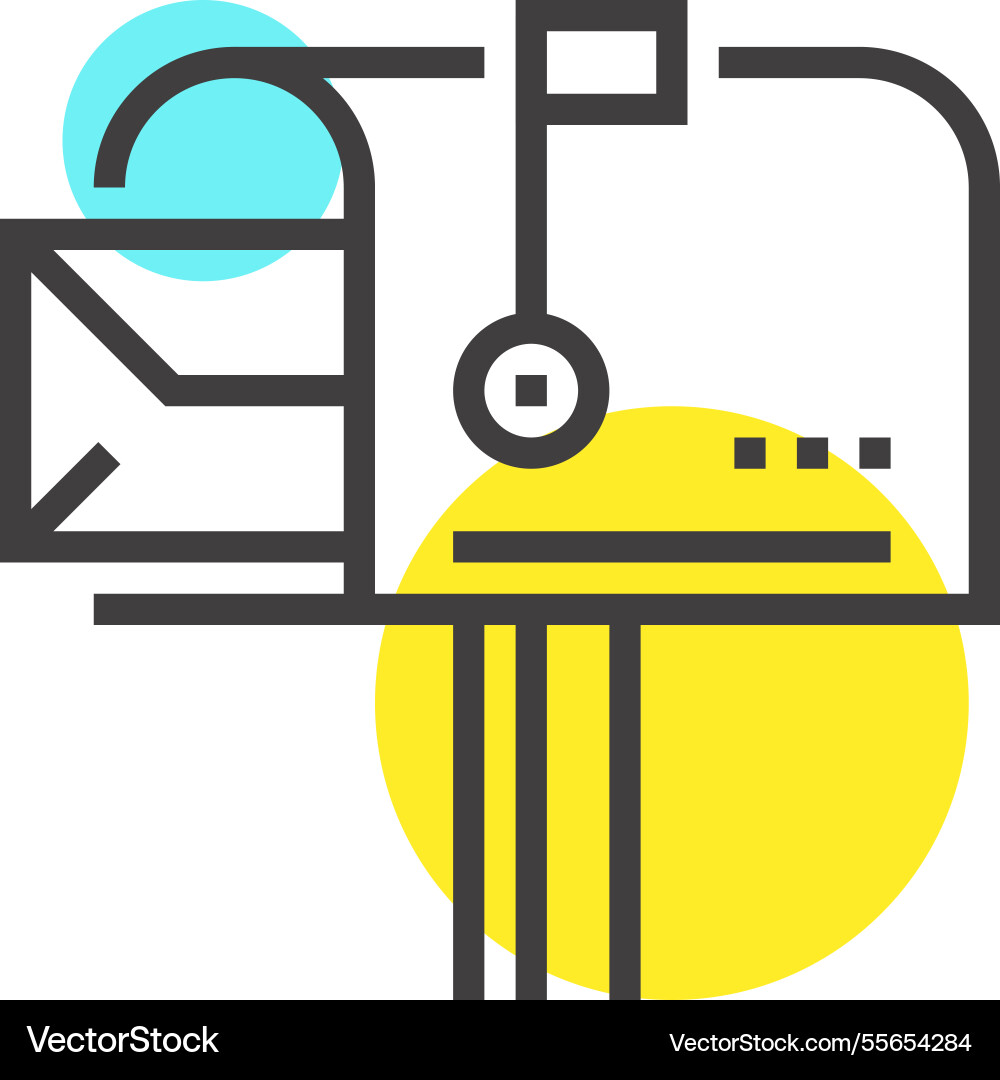 Inbox message flat line web icon concept Inbox message flat line web icon concept vector image