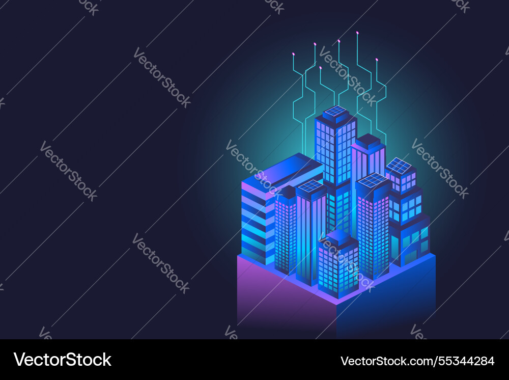 Isometrische Stadt blau lila Gebäude Isometrische Stadt blau lila Gebäude vektorbild