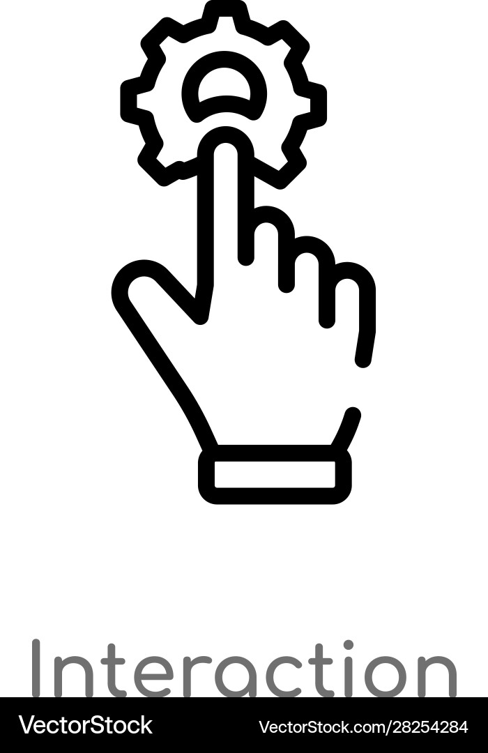 Outline interaction icon isolated black simple Vector Image