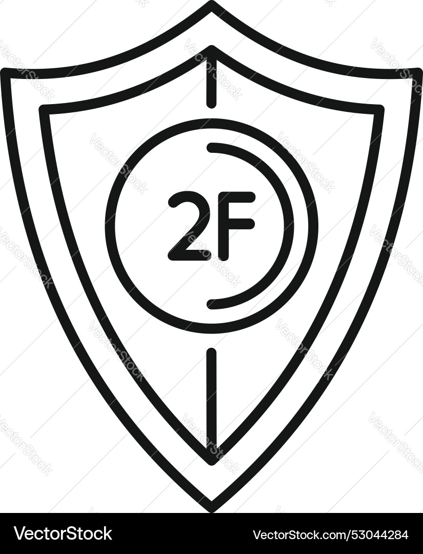 Second factor authentication shield icon showing vector image