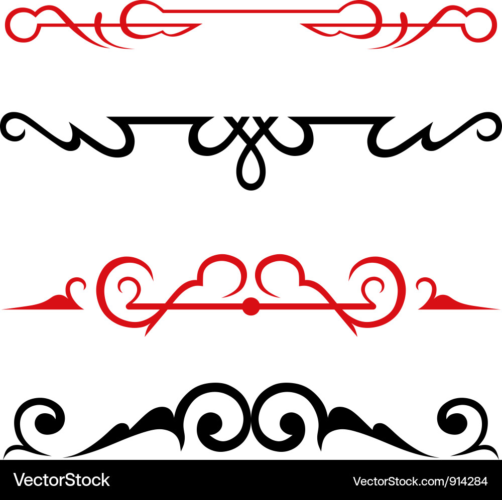Set calligraphic design elements vector image