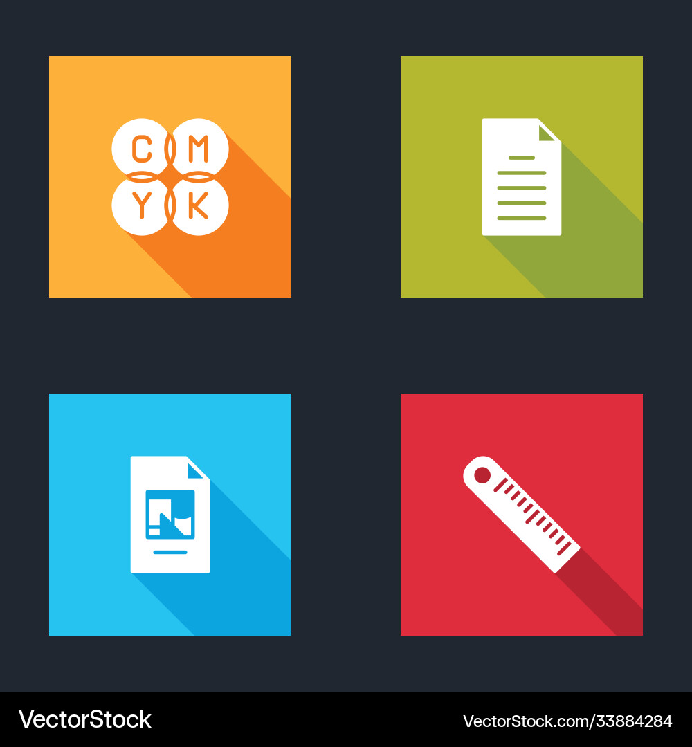 Set cmyk color mixing file document and ruler Set cmyk color mixing file document and ruler Vector Image