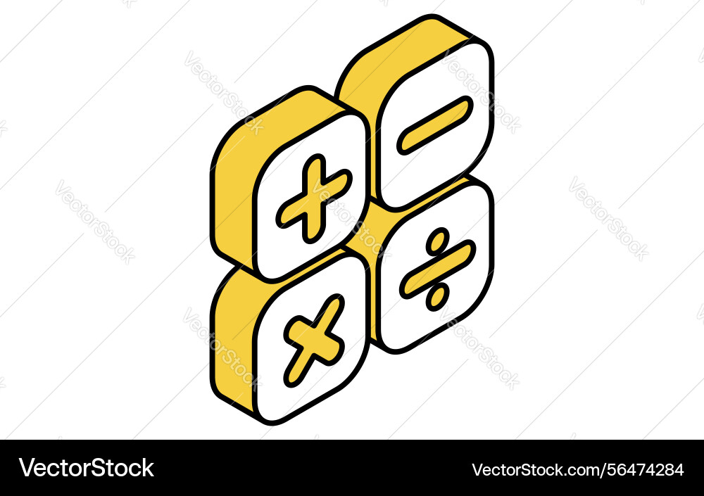 Simple line drawing icon of arithmetic quadratic Vector Image
