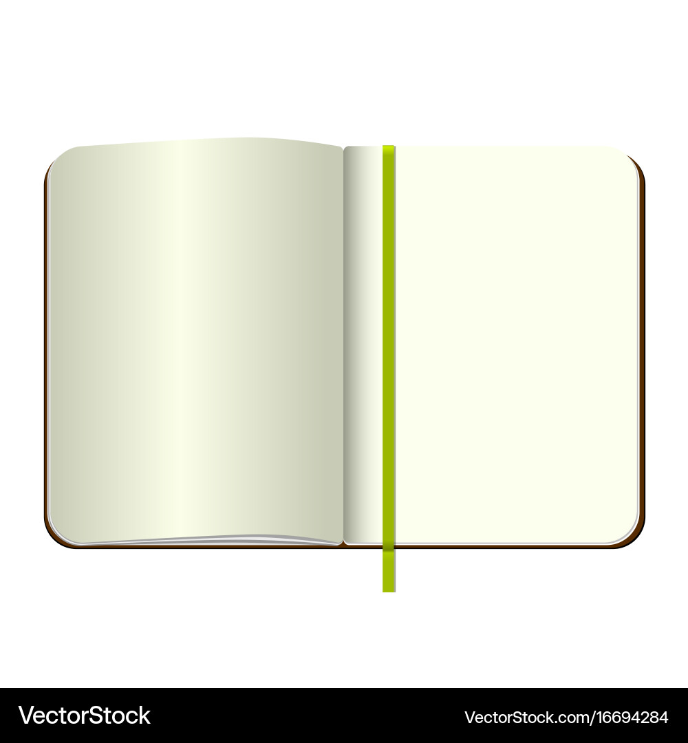 Template open a blank notepad personal vector image