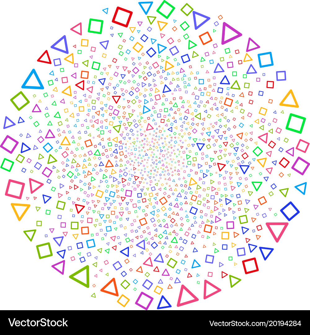 Triangle and square frames twirl spin vector image