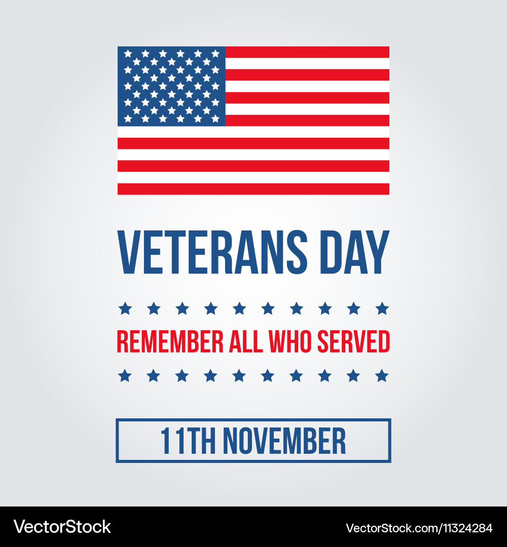 Veterans Day American Flag Card vector image