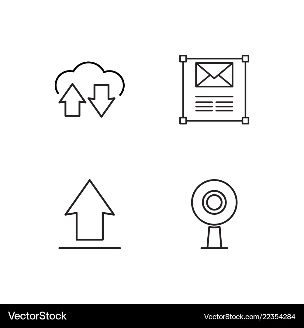 Web simple outlined icons set Vector Image