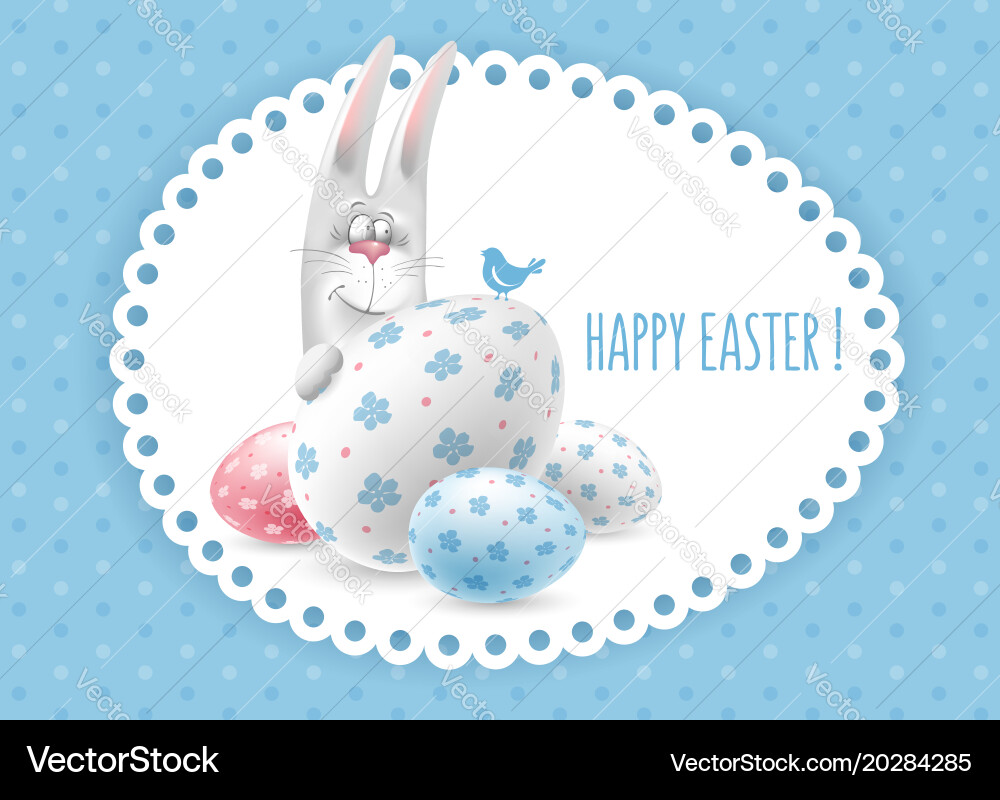 Cute Easter Bunny Celebration Royalty Free Vector Image