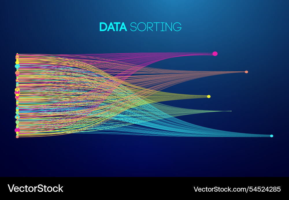 Data sorting colorful lines background flow Data sorting colorful lines background flow vector image