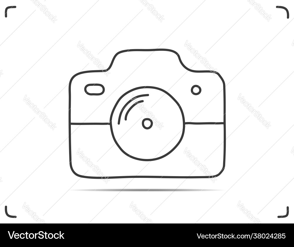 Doodle camera icon Vector Image