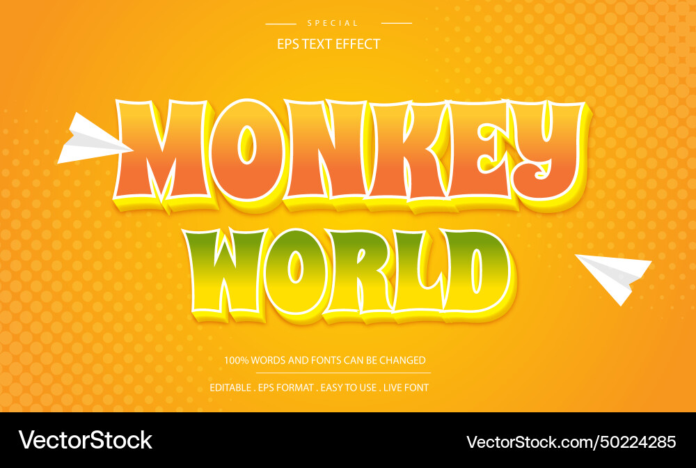 Editable monkey island text effect Editable monkey island text effect vector image
