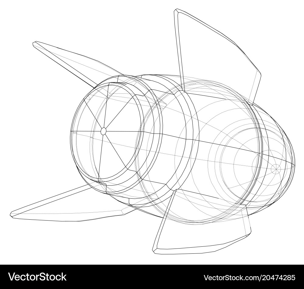 Exploding Rocket Sketch vector image