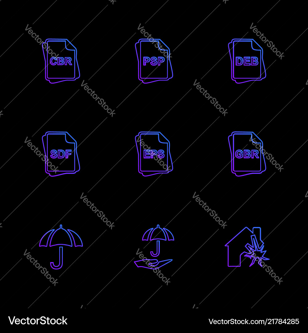 File type files documents eps icons set vector image