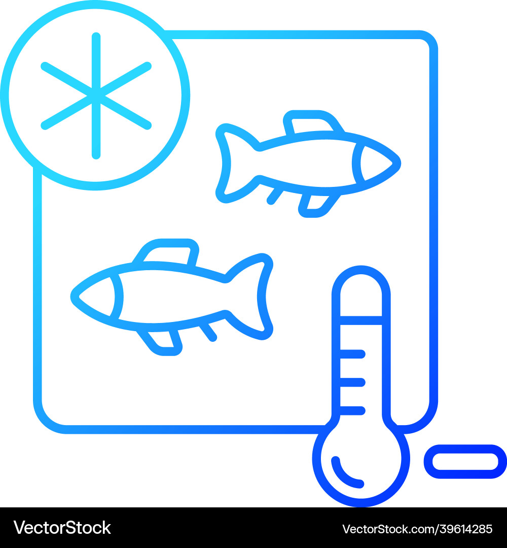Fish storing gradient linear icon Fish storing gradient linear icon vector image