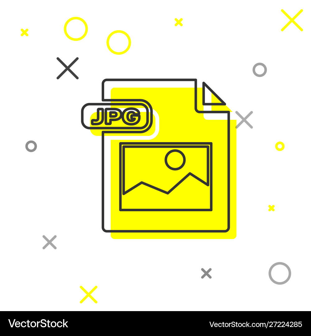 Grey line jpg file document download image button Vector Image
