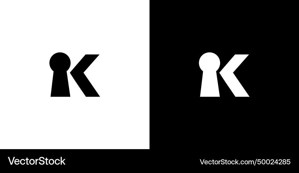 Initial k key logo design is simple and unique Vector Image