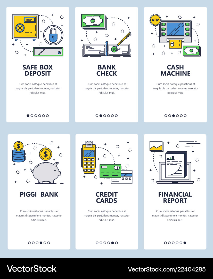 Line art web and mobile app template set Line art web and mobile app template set vector image