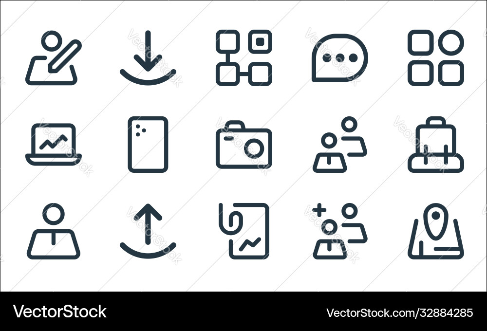 Myicon one line icons linear set quality vector image