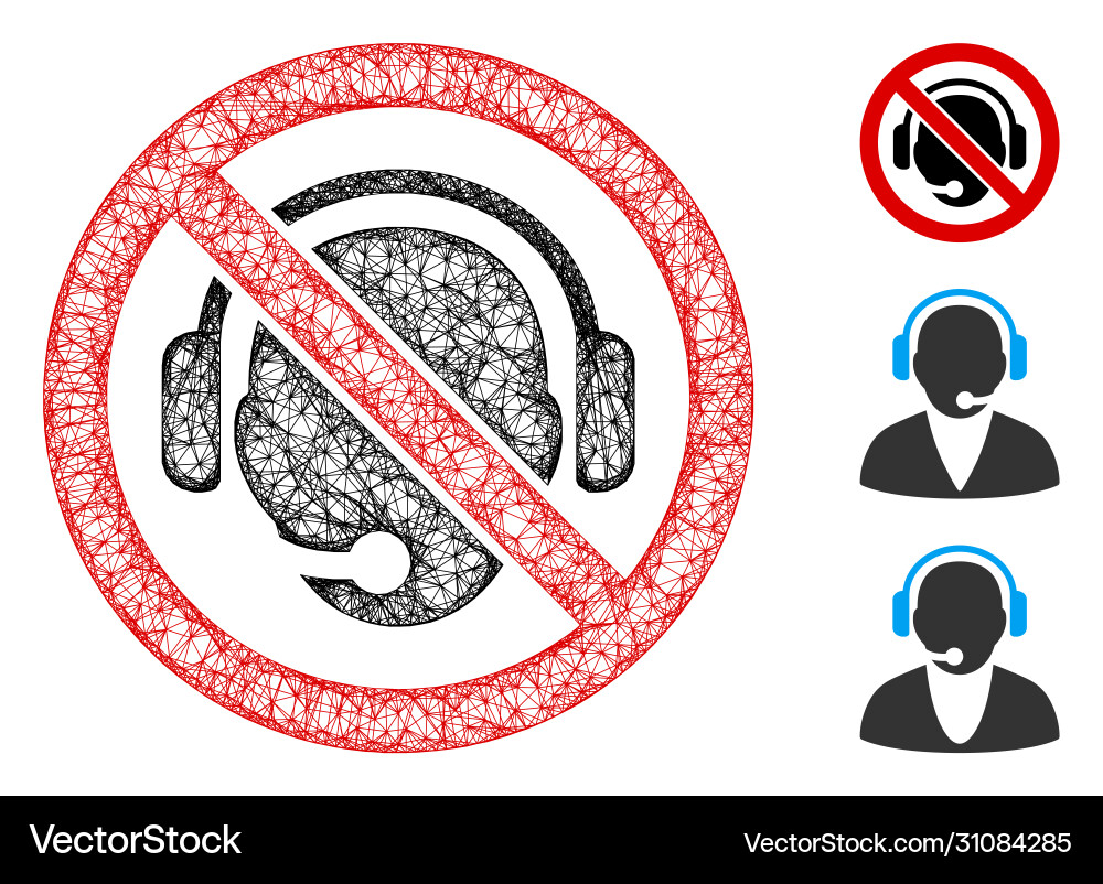No support operator polygonal web mesh No support operator polygonal web mesh vector image