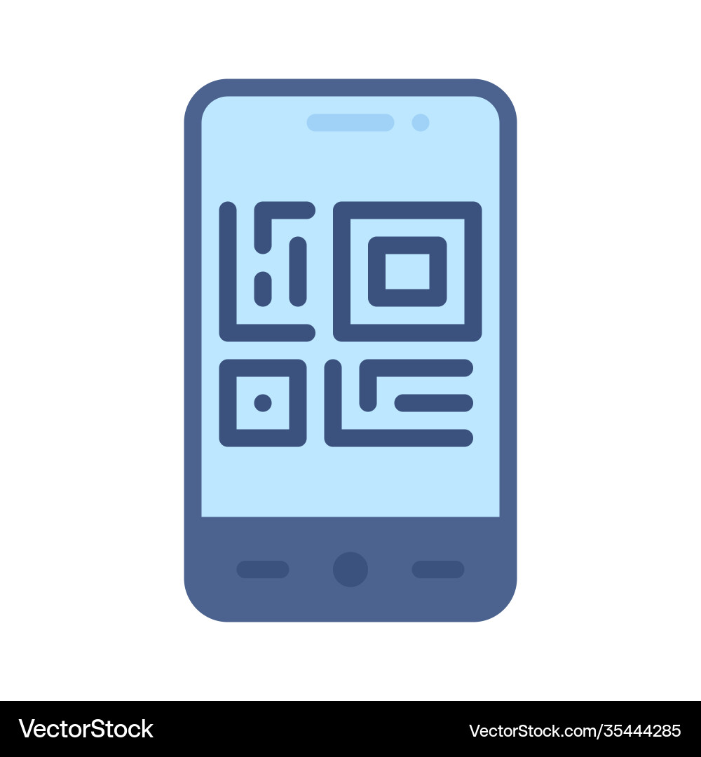 Qr-Code-Scan-Symbol mobile Anwendung Vektorbild