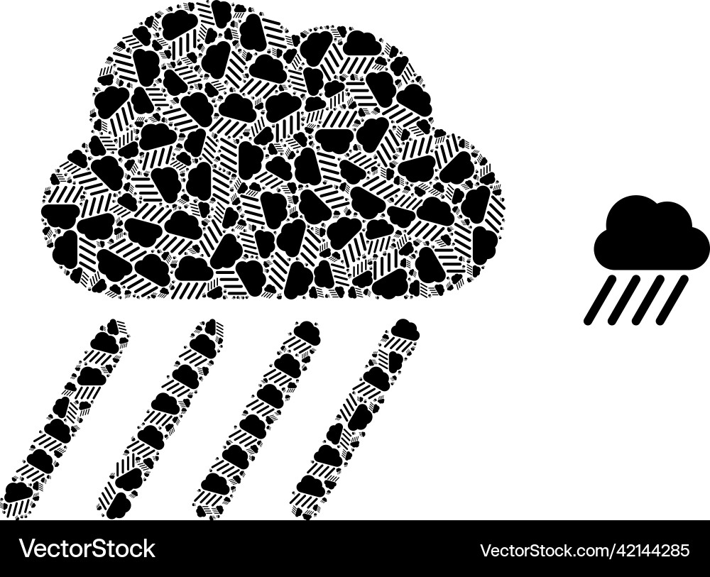Rain cloud recursion composition Rain cloud recursion composition vector image