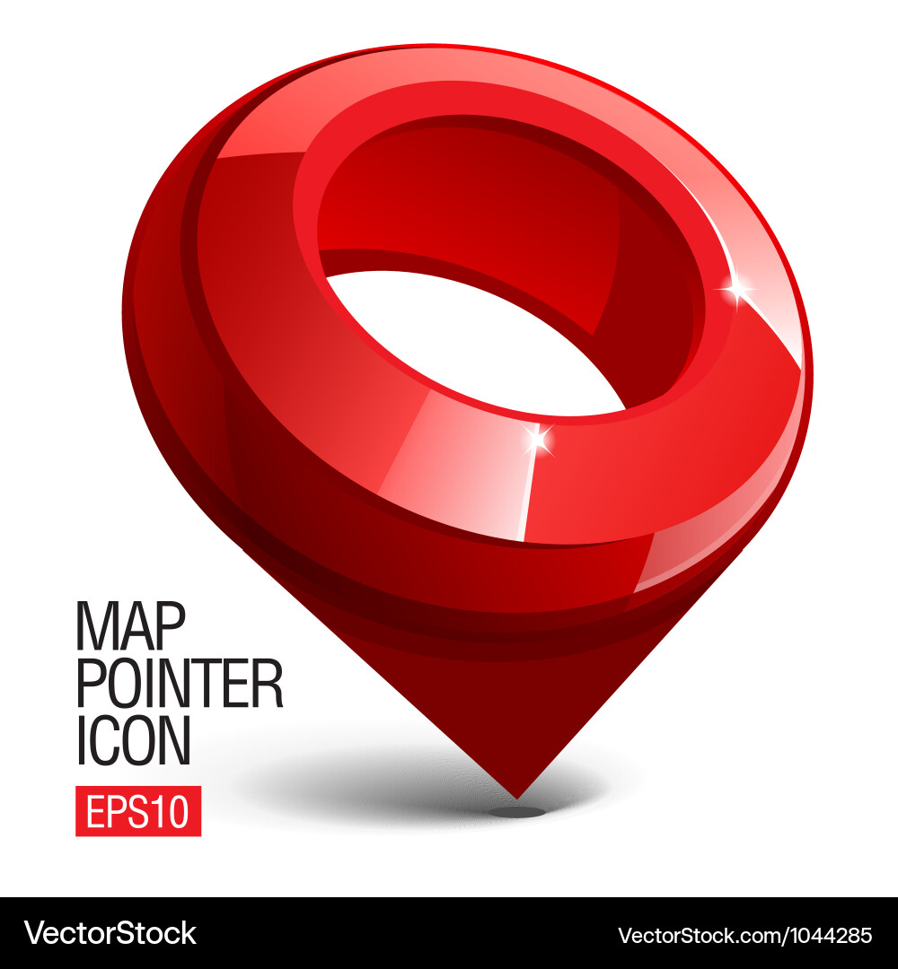Red Glossy Pointer Icon vector image
