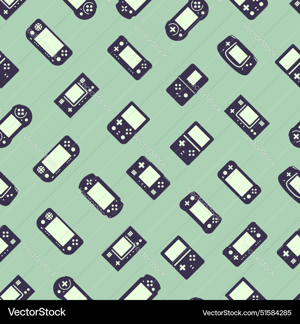 Retro Game Console Pattern Vector Image