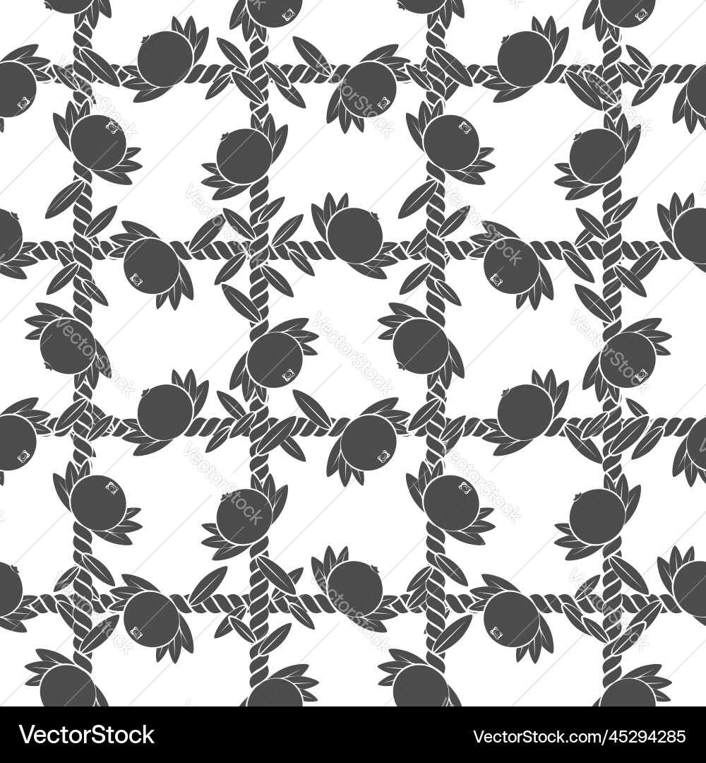 Seamless pattern net of the cord with cranberries vector image