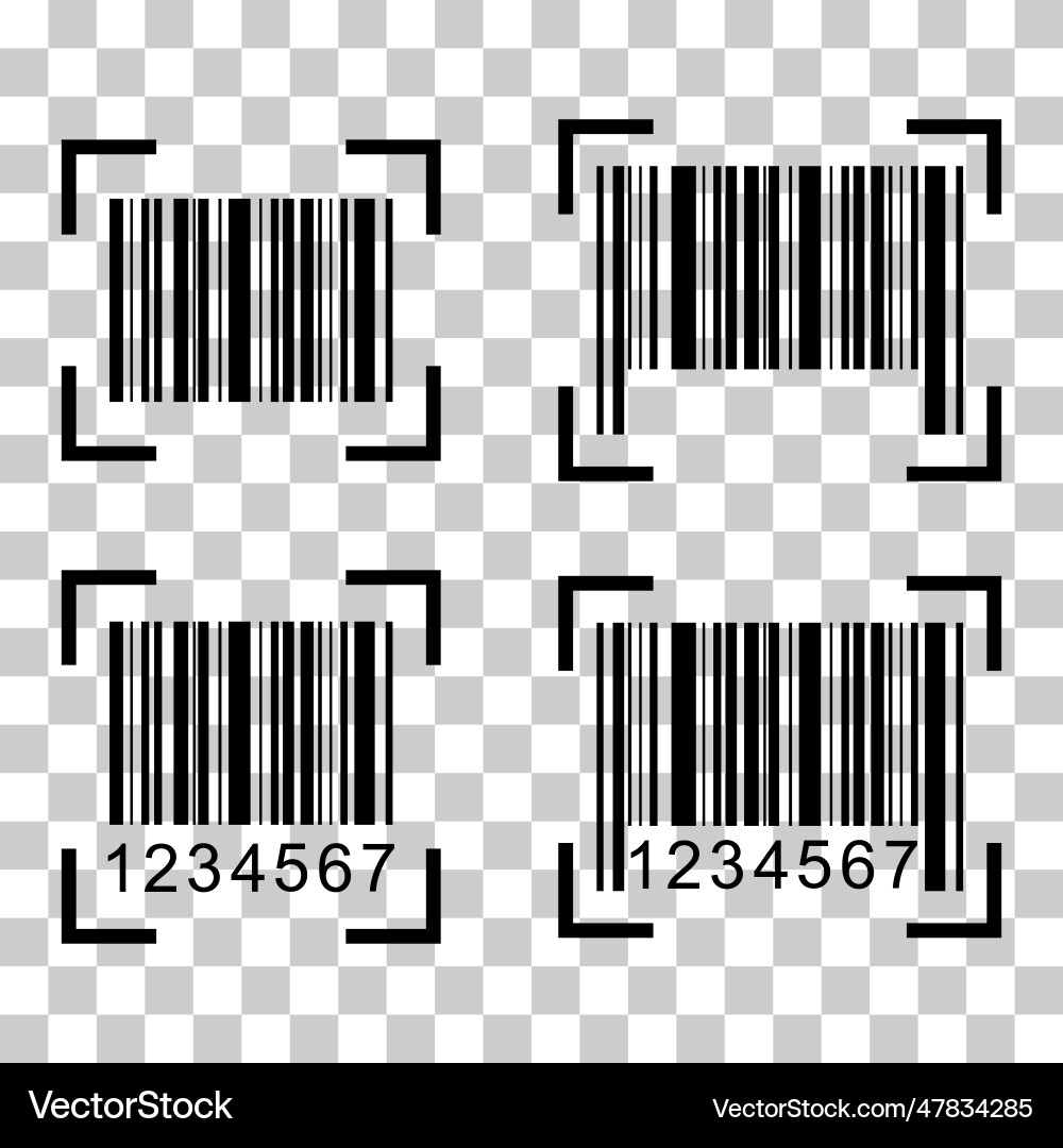 Set of barcode icon bar code for web flat design Vector Image