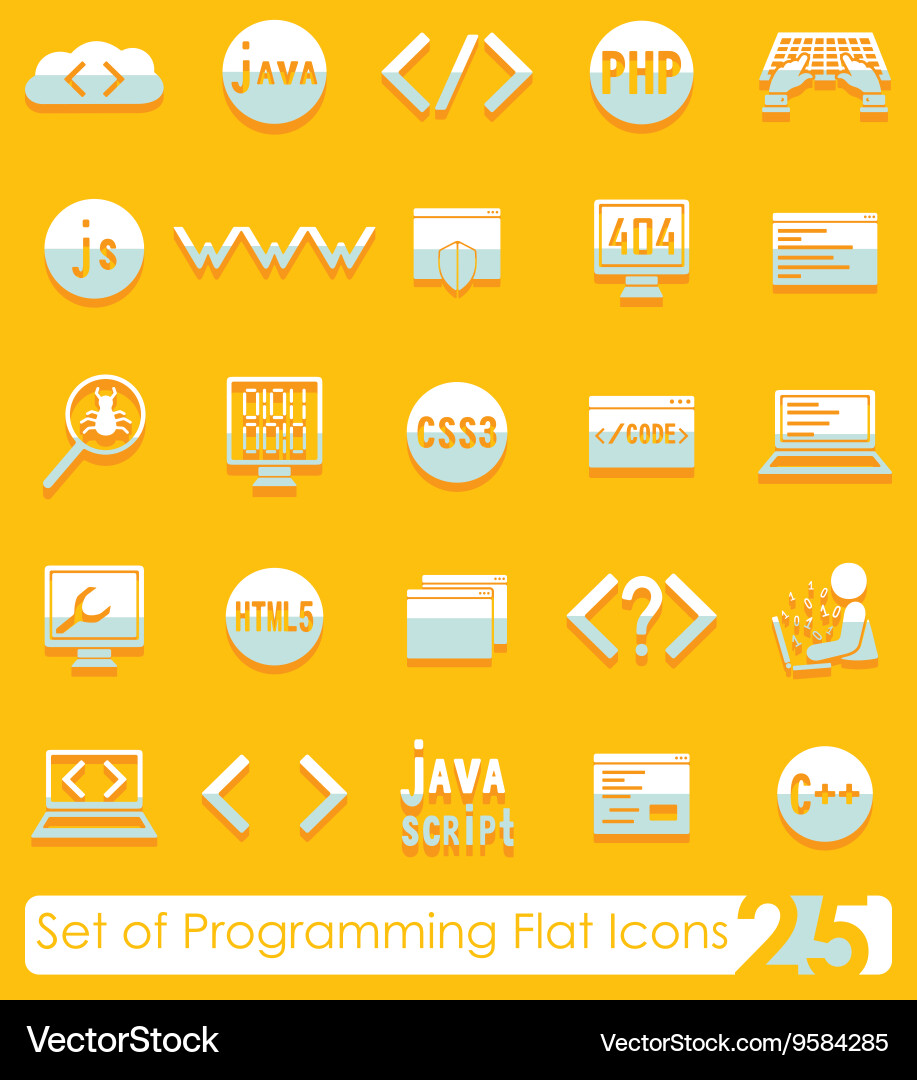 Set of programming icons vector image