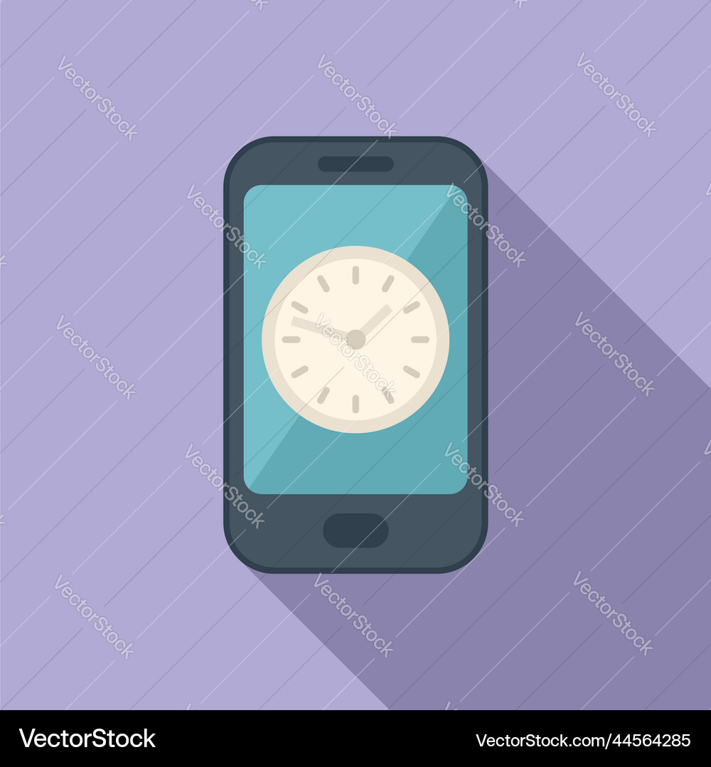 Smartphone timer icon flat clock project Smartphone timer icon flat clock project vector image