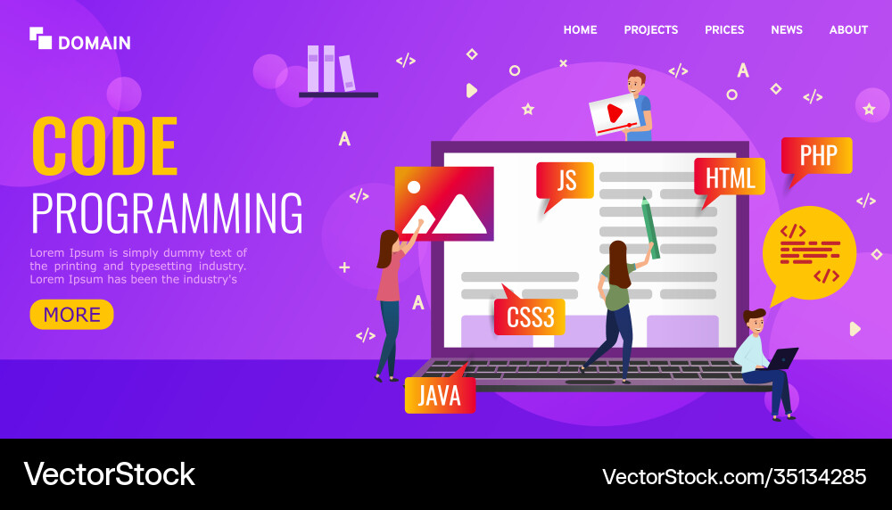 Team schreibt Code-Programmierung für Website Team schreibt Code-Programmierung für Website vektorbild