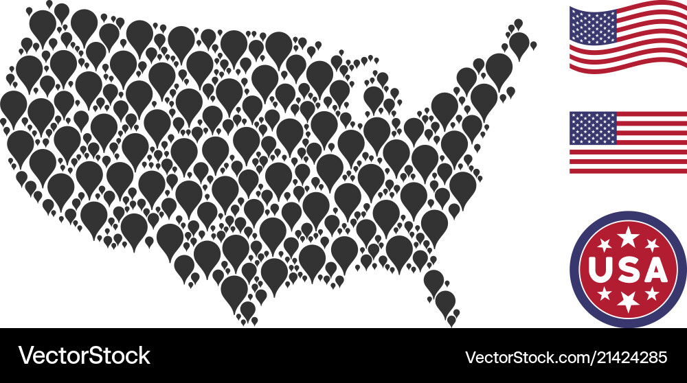 Usa map mosaic of pointer Usa map mosaic of pointer vector image